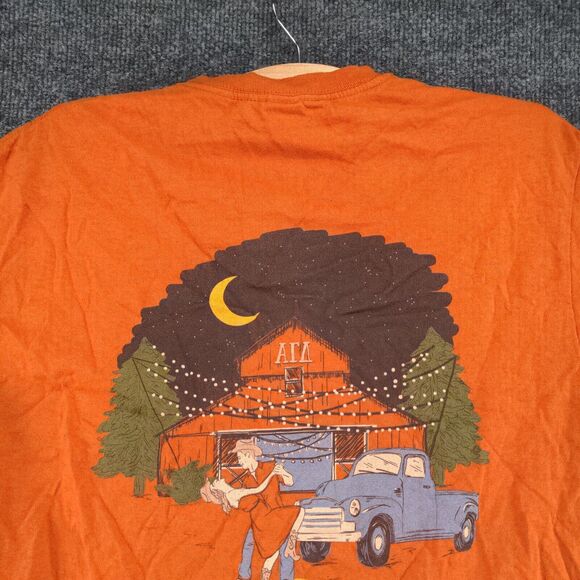 Gildan Men's Alpha Gamma Delta T-Shirt Orange Medium Short Sleeve Heavy Cotton - Picture 7 of 14